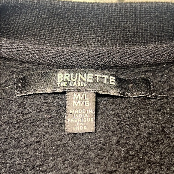Brunette The Label Black Sweatshirt with White Text - Picture 6 of 7